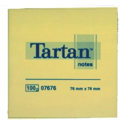 Bloczki 3M Tartan 76x76 żółte 