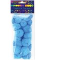 Pompony akrylowe mix niebieskie 24szt